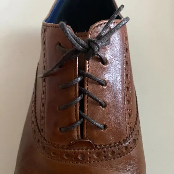 Cole Haan Wayne Cap Brown Leather Oxford Men's Dress Shoes Size 12M C30689 Lined
