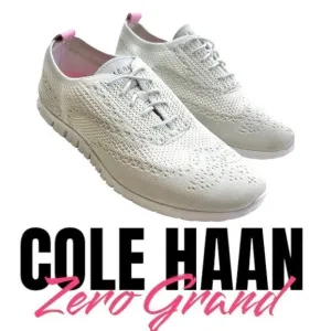 Cole Haan Women's Zerogrand Stitchlite Wingtips Oxford Shoes Optic White Sz 10.5
