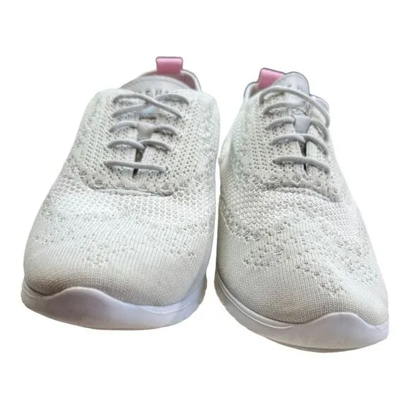 Cole Haan Women's Zerogrand Stitchlite Wingtips Oxford Shoes Optic White Sz 10.5