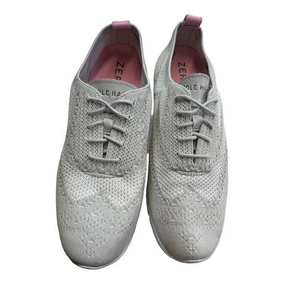 Cole Haan Women's Zerogrand Stitchlite Wingtips Oxford Shoes Optic White Sz 10.5