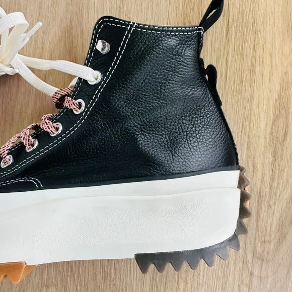 🤩Converse 8.5 Women's Shoes Run Star Hike Platform Leather Hi Top A04306C Black
