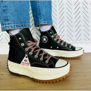 🤩Converse 8.5 Women's Shoes Run Star Hike Platform Leather Hi Top A04306C Black