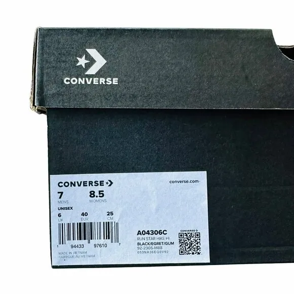 🤩Converse 8.5 Women's Shoes Run Star Hike Platform Leather Hi Top A04306C Black
