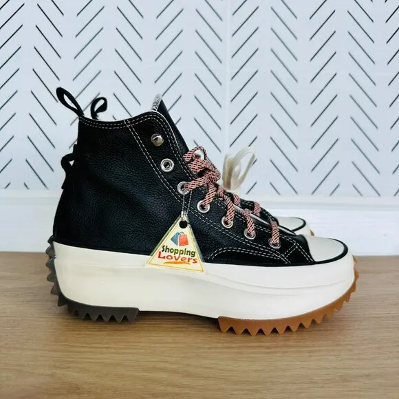 🤩Converse 8.5 Women's Shoes Run Star Hike Platform Leather Hi Top A04306C Black