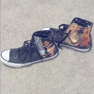 Converse All Star Wonder Woman High-Top Sneakers - Black and Tan