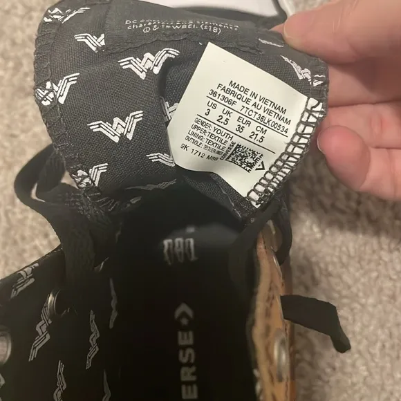 Converse All Star Wonder Woman High-Top Sneakers - Black and Tan