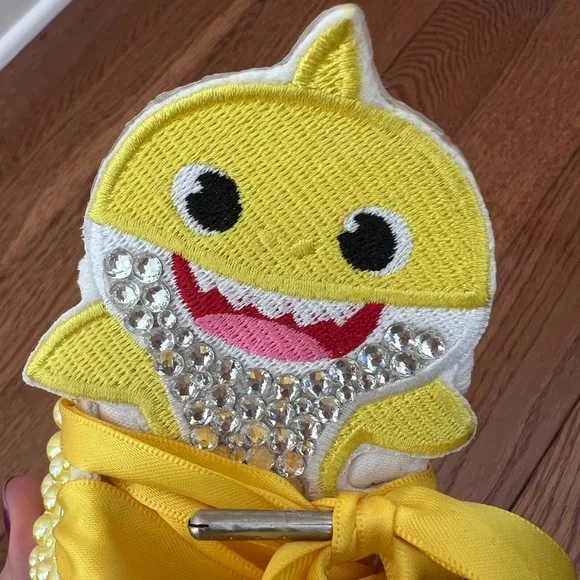 Converse Baby Shark Sneakers Rhinestone Embellished Shoes Yellow Size 8