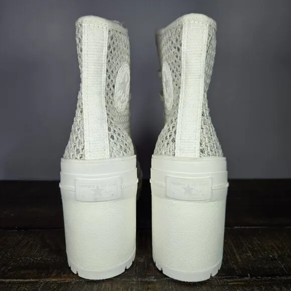 Converse Chuck 70 De Luxe Womens Size 8.5 Heeled Shoes Boots Knit Egret A07535C