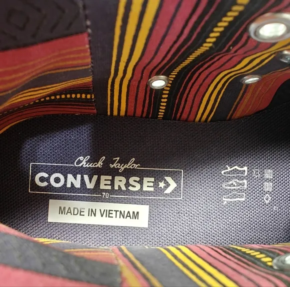 Converse Chuck 70 High Dia De Muertos Black Canvas Suede Velvet Size Women's 6.5