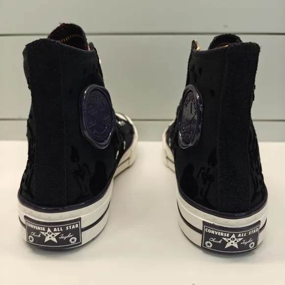 Converse Chuck 70 High Dia De Muertos Black Canvas Suede Velvet Size Women's 6.5