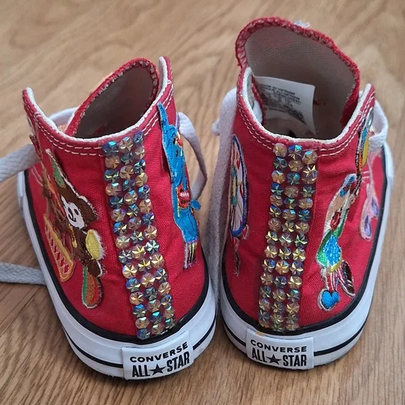 Converse Chuck Kids Shoes Sneakers Sz 9 Toddler Custom Made Circus Theme Unisex