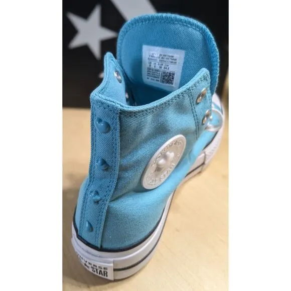 Converse Chuck Taylor All Star Lift Platform Stars Blue Hi Top Shoes W8 NIB