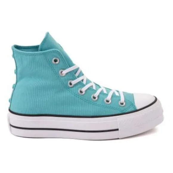 Converse Chuck Taylor All Star Lift Platform Stars Blue Hi Top Shoes W8 NIB