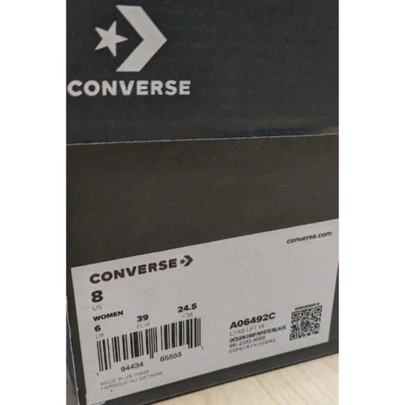 Converse Chuck Taylor All Star Lift Platform Stars Blue Hi Top Shoes W8 NIB