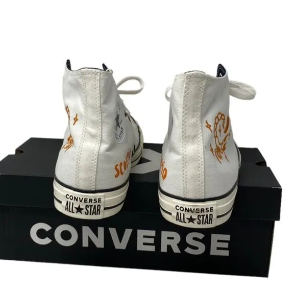 Converse Chuck Taylor High Canvas White Scorpio Men Sneaker Custom 172516C-WHITE