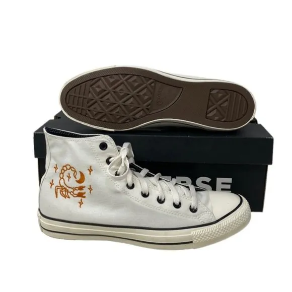 Converse Chuck Taylor High Canvas White Scorpio Men Sneaker Custom 172516C-WHITE