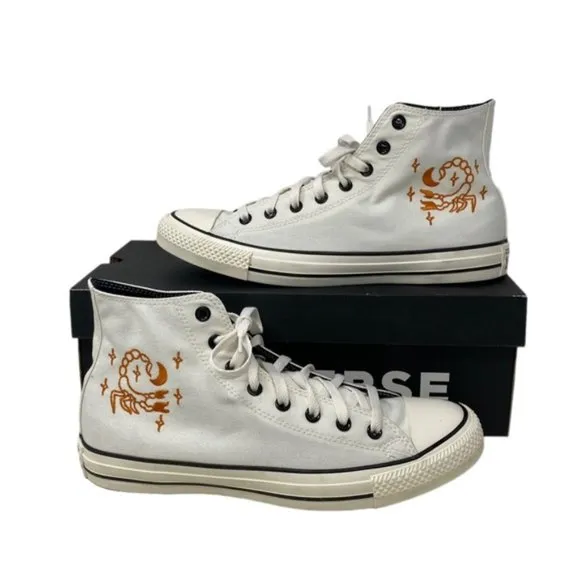 Converse Chuck Taylor High Canvas White Scorpio Men Sneaker Custom 172516C-WHITE