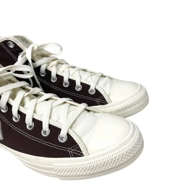 Converse Chuck Taylor High Top Shoes Men Canvas White Brown Custom 152620C-WBRW