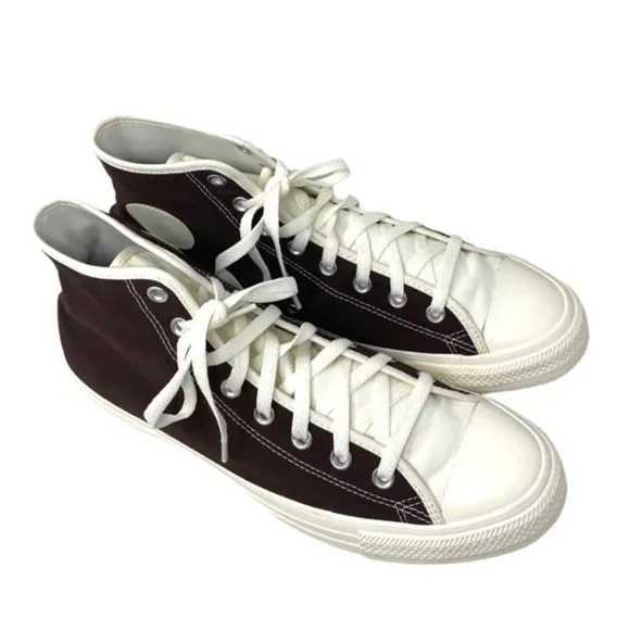 Converse Chuck Taylor High Top Shoes Men Canvas White Brown Custom 152620C-WBRW