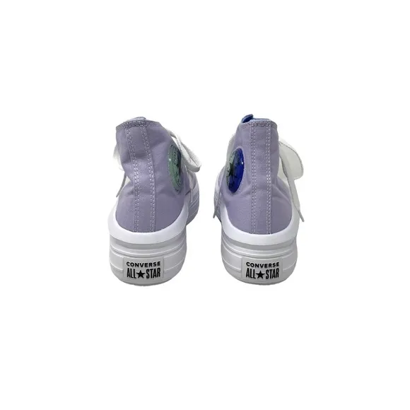 Converse Chuck Taylor Move Platform Shoes Violet Canvas Kids Women Skate A02493C
