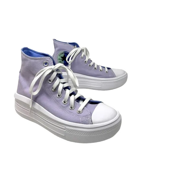 Converse Chuck Taylor Move Platform Shoes Violet Canvas Kids Women Skate A02493C