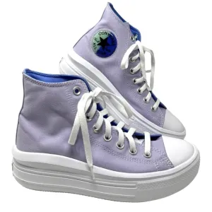 Converse Chuck Taylor Move Platform Shoes Violet Canvas Kids Women Skate A02493C