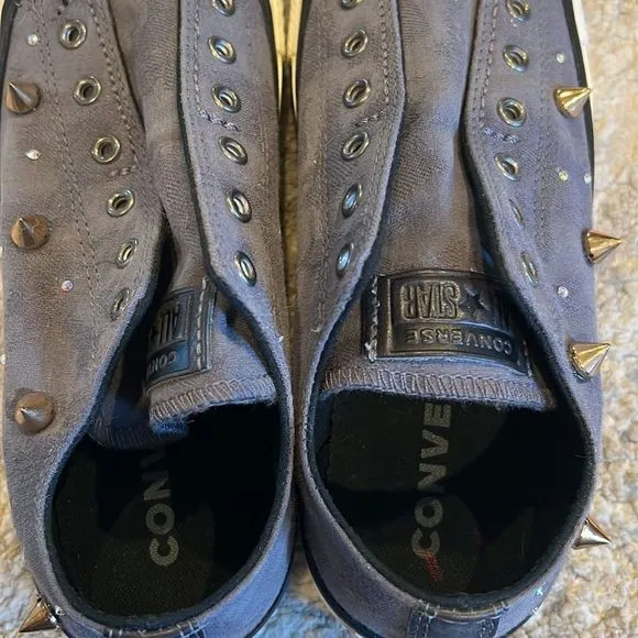 Converse Chuck Taylor All Star Laceless Studded Low Top Shoes size 7 custom made