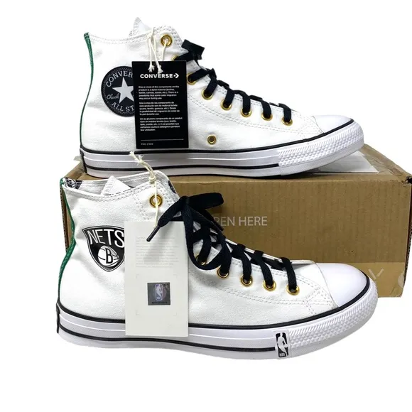 Converse Ctas High Top Canvas White Women's Size Sneakers Custom 172289C-WTBLGR