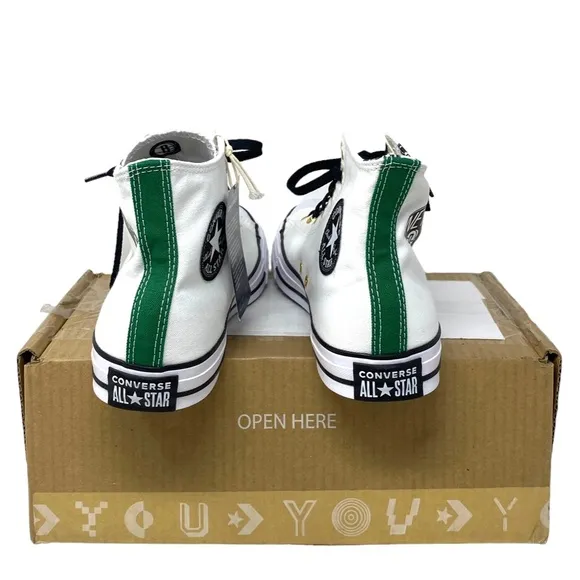 Converse Ctas High Top Canvas White Women's Size Sneakers Custom 172289C-WTBLGR