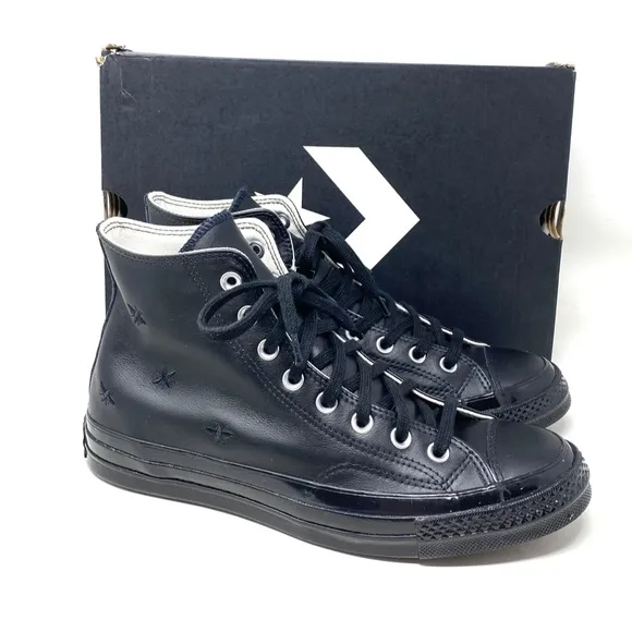 Converse Ctas High Top Leather Black Women's Size Sneakers Custom 165506C-BK