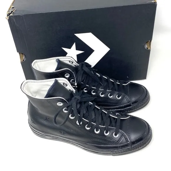 Converse Ctas High Top Leather Black Women's Size Sneakers Custom 165506C-BK