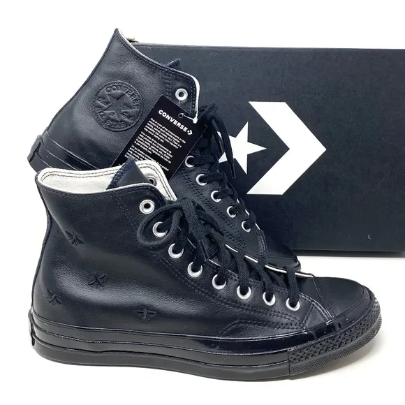 Converse Ctas High Top Leather Black Women's Size Sneakers Custom 165506C-BK