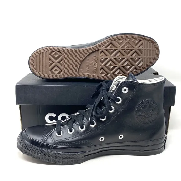 Converse Ctas High Top Leather Black Women's Size Sneakers Custom 165506C-BK