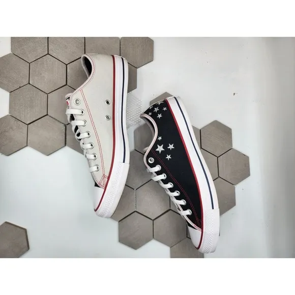 Converse CTAS Low Black Grey Shoes Sneakers Men Sz 10 Silver Stars  Custom