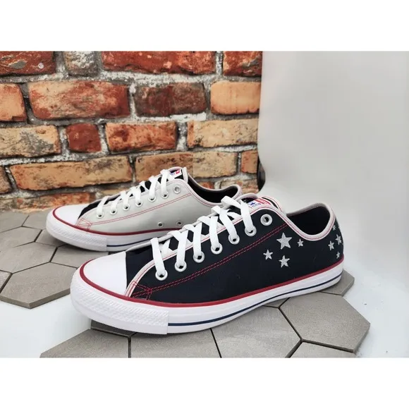 Converse CTAS Low Black Grey Shoes Sneakers Men Sz 10 Silver Stars  Custom
