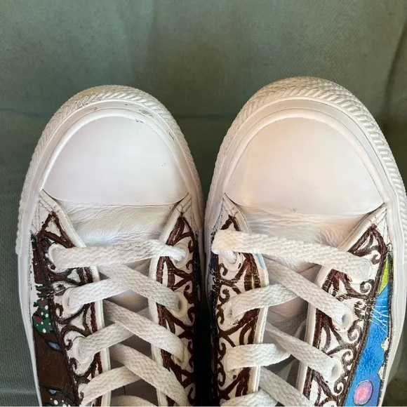 Converse Custom High Top All Stars Leather Upper Unisex Shoes Size 6.5
