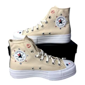 Converse Lift Platform Petite Petals High top shoes light dune 7