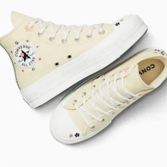 Converse Lift Platform Petite Petals High top shoes light dune 7
