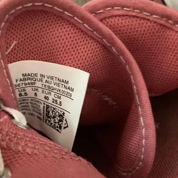 Converse Rose Pink Canvas Rubber Mule Clog Sneaker Slip On Tennis Shoes Lace
