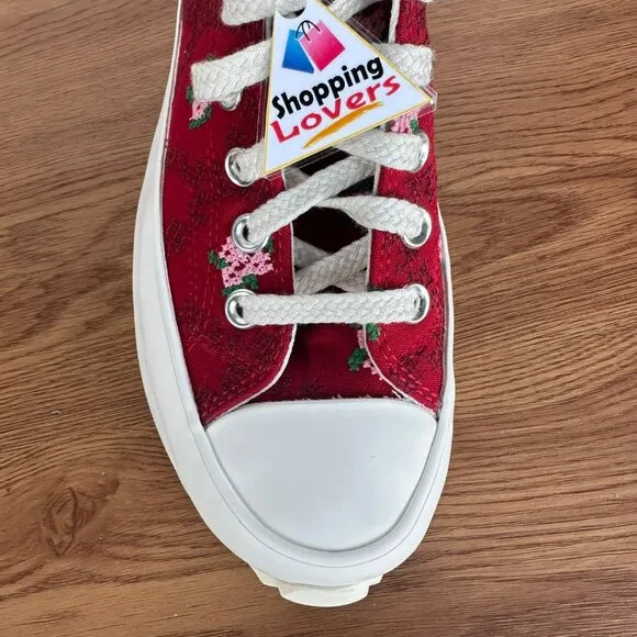 ⭐Converse Run Star Hike Platform 6 Mens Shoes Embroidered Floral Red A14885C New
