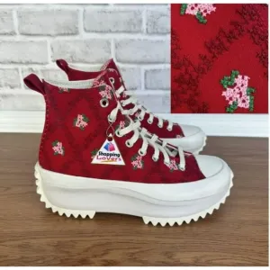 ⭐Converse Run Star Hike Platform 6 Mens Shoes Embroidered Floral Red A14885C New