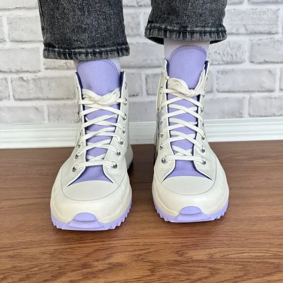 ⭐Converse Run Star Hike Platform Color Pop 9.5 Women Shoes Beige Purple A16188C