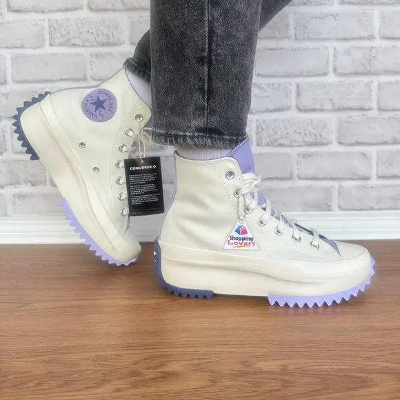 ⭐Converse Run Star Hike Platform Color Pop 9.5 Women Shoes Beige Purple A16188C