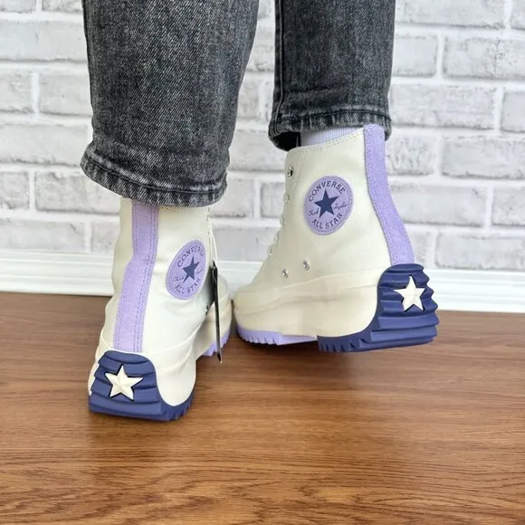 ⭐Converse Run Star Hike Platform Color Pop 9.5 Women Shoes Beige Purple A16188C
