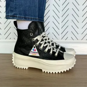⭐Converse  Run Star Hike Platform Glitter 7 Women's Shoes Sneakers Black A07947C