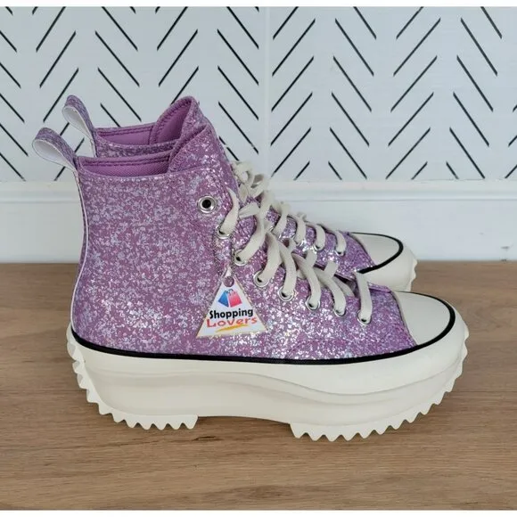 ⭐Converse Run Star Hike Platform Glitter Sz 4.5 Men's Shoes Purple A10096C New