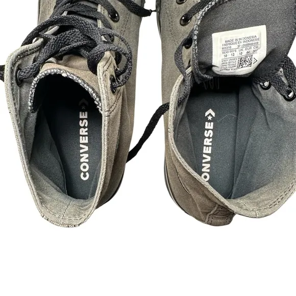 Converse- Unique Custom Sun Bleached Black All Star Hightop Sneakers- Men’s 10