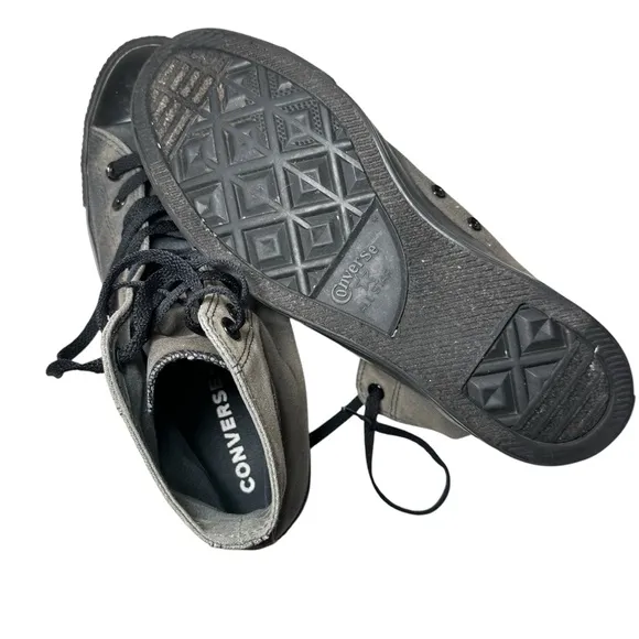Converse- Unique Custom Sun Bleached Black All Star Hightop Sneakers- Men’s 10