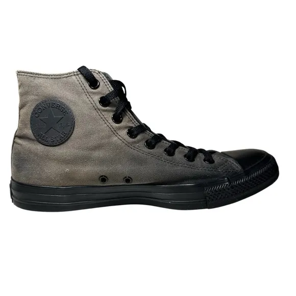 Converse- Unique Custom Sun Bleached Black All Star Hightop Sneakers- Men’s 10