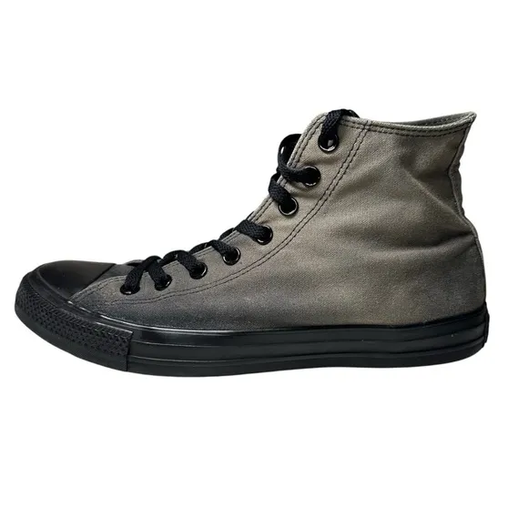 Converse- Unique Custom Sun Bleached Black All Star Hightop Sneakers- Men’s 10